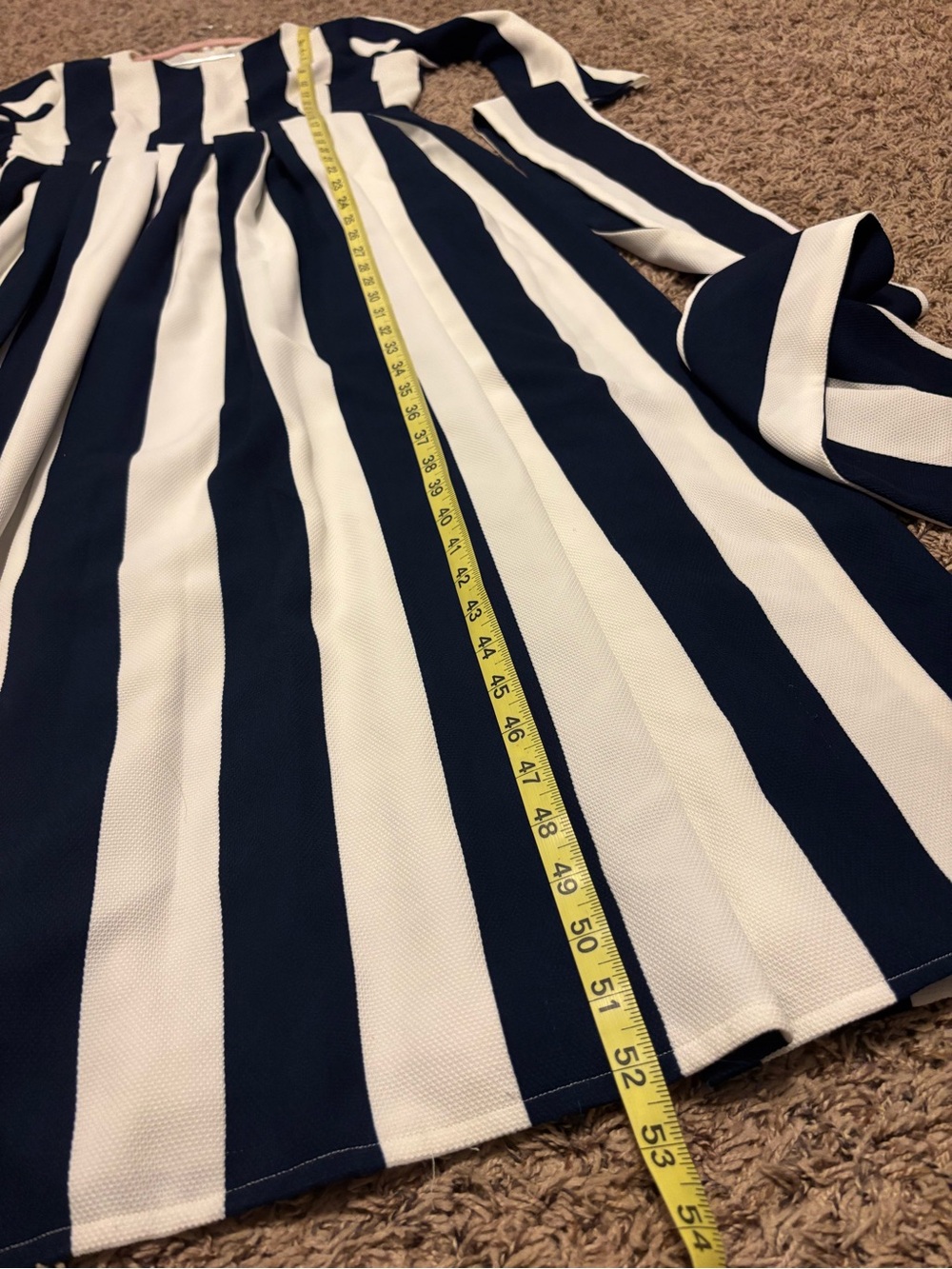 Dainty Jewels Striped Navy and White Belted Maxi Dress - Picture 4 of 4